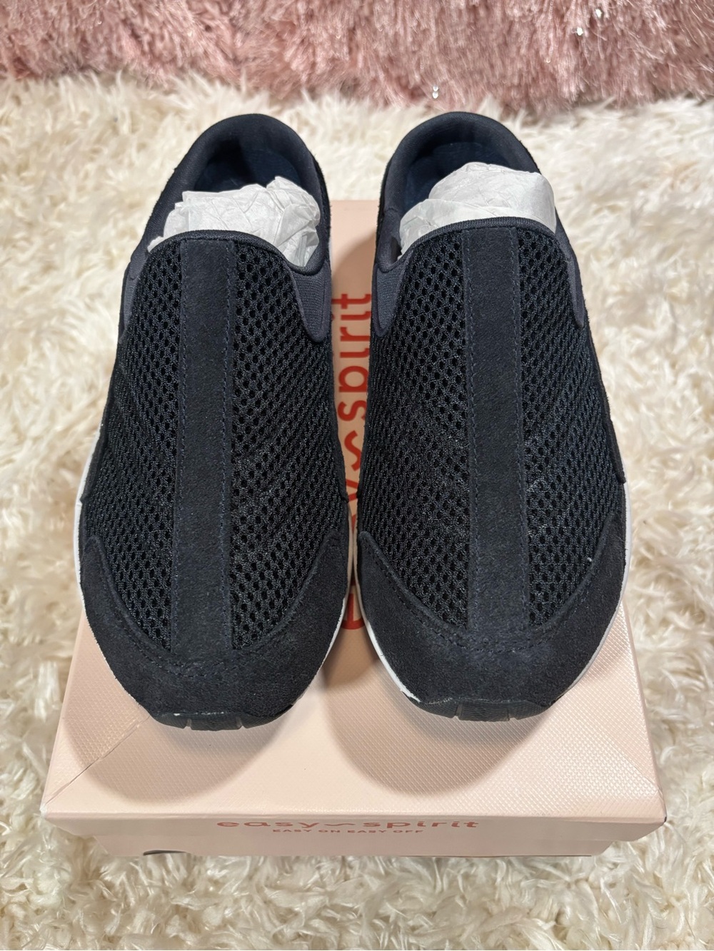 Easy Spirit Travel Time Women's Navy Slip-On Mesh Sneakers-6.5